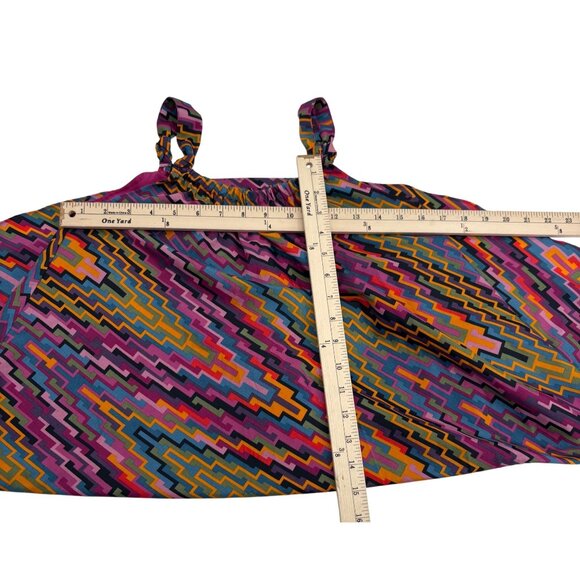 DKNY Women's Zigzag Multicolor Sleeveless Short Dress Large Polyester - Picture 5 of 5